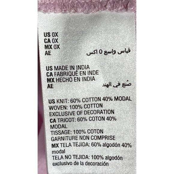 Style & Co Womens Pink Eyelet Embroidered Peasant Blouse 3/4 Sleeve Size 0X - Picture 6 of 8